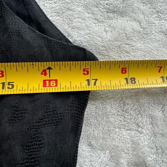 Vintage 90s Black 100% Silk Floral Mini Dress, LBD - Picture 7 of 9